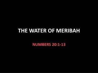 THE WATER OF MERIBAH