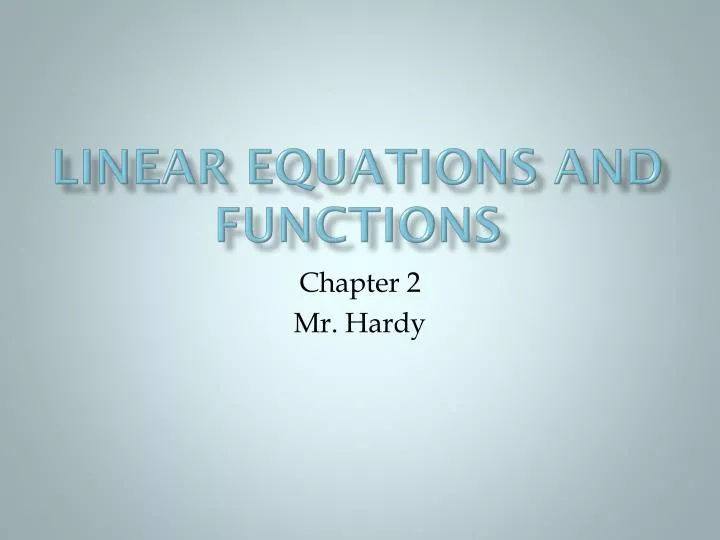 linear equations and functions