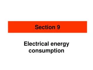 Electrical energy consumption
