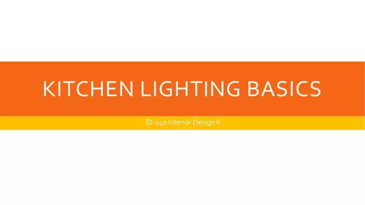 kitchen lighting basics
