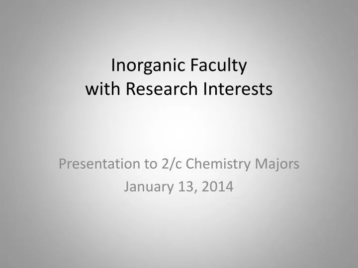 inorganic faculty with research interests
