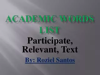 Academic Words List