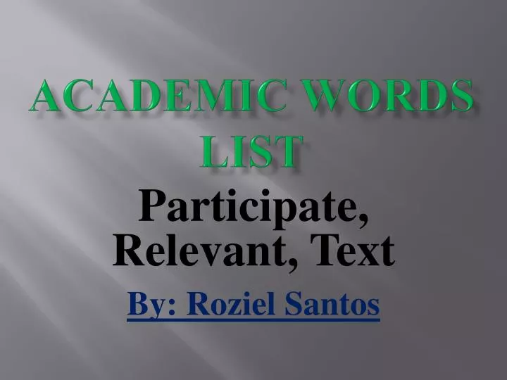 academic words list