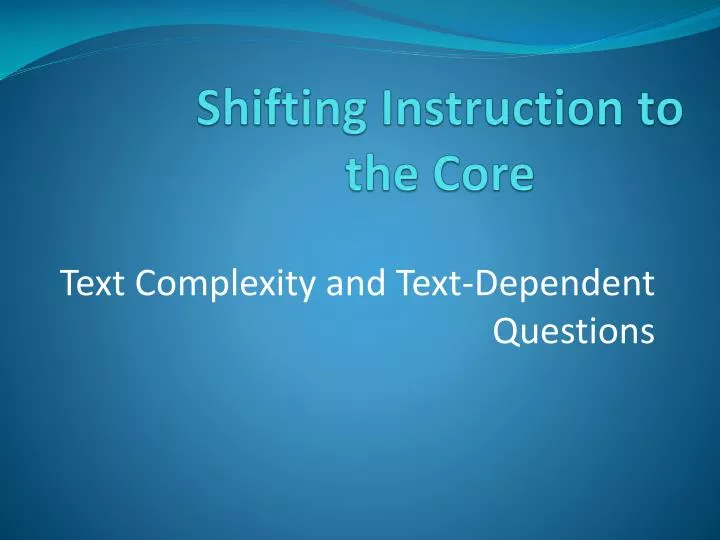 shifting instruction to the core