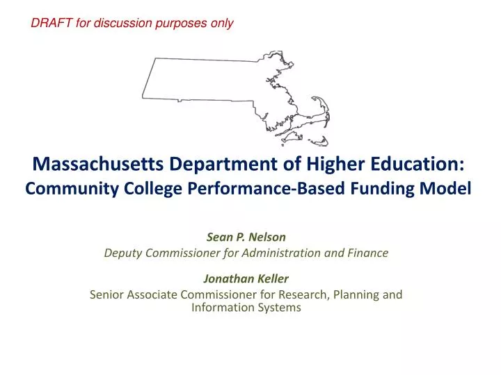 massachusetts department of higher education community college performance based funding model