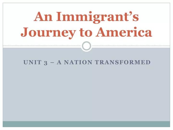 an immigrant s journey to america