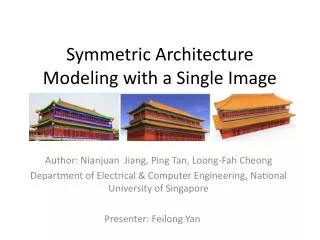 Symmetric Architecture Modeling with a Single Image