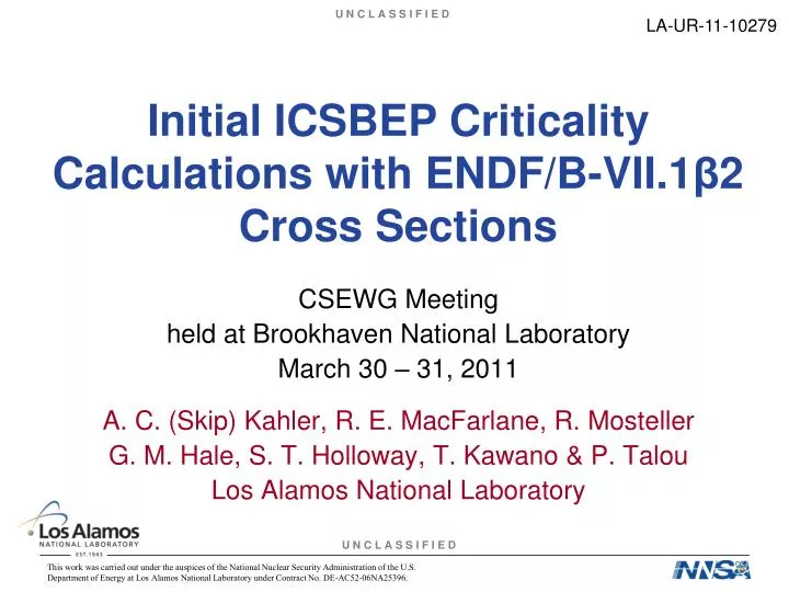 initial icsbep criticality calculations with endf b vii 1 2 cross sections