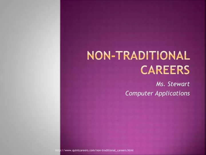 non traditional careers