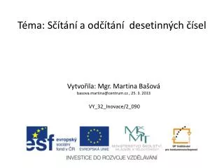 t ma s t n a od t n desetinn ch sel