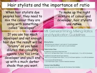 Hair stylists and the importance of ratio