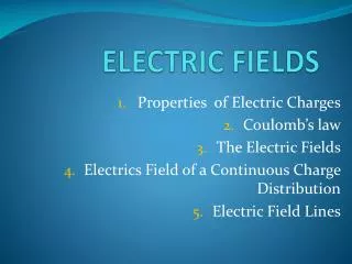 ELECTRIC FIELDS
