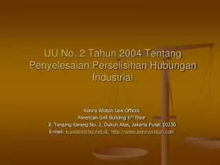 UU No. 2 Tahun 2004 Tentang Penyelesaian Perselisihan Hubungan Industrial