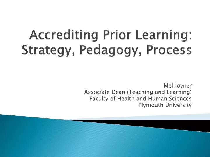 accrediting prior learning strategy pedagogy process