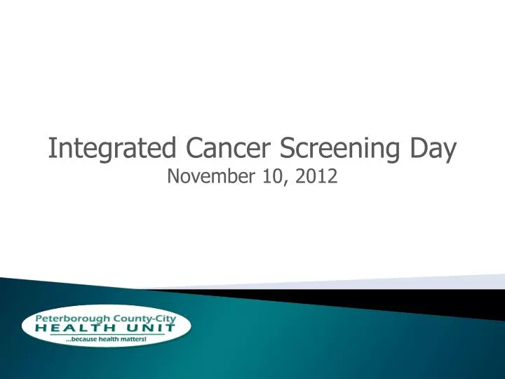 integrated cancer screening day november 10 2012