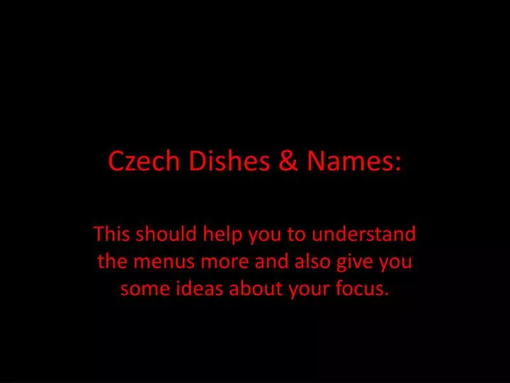 czech dishes names