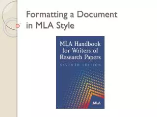 Formatting a Document in MLA Style