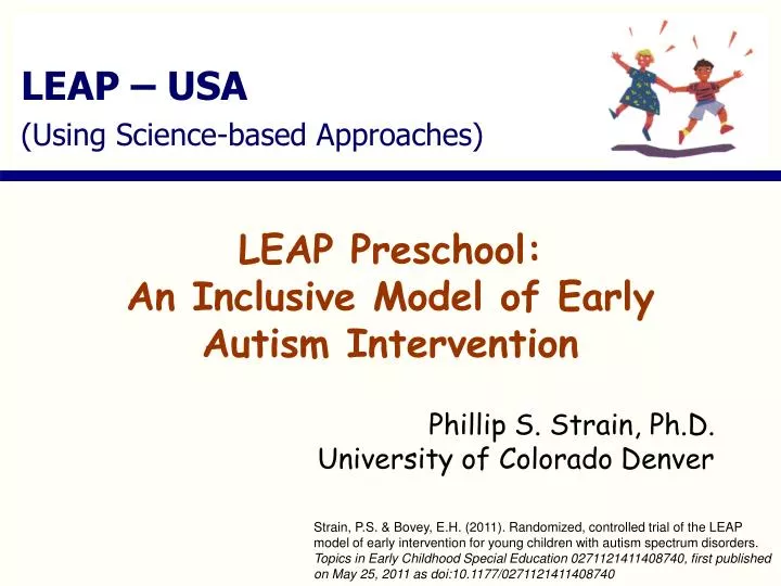 leap preschool an inclusive model of early autism intervention