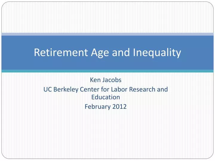 retirement age and inequality