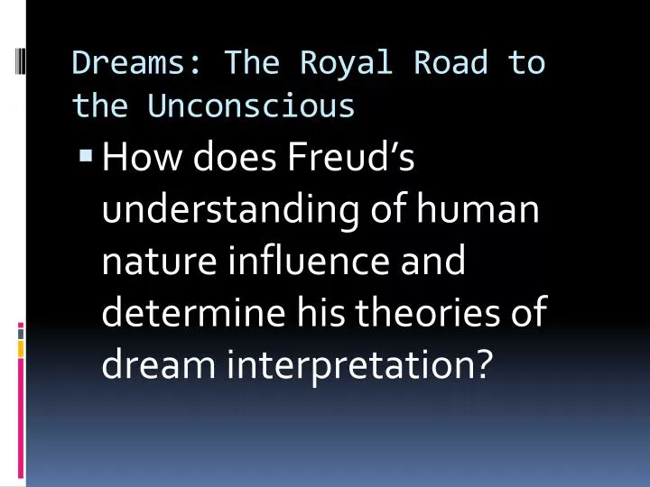 dreams the royal road to the unconscious