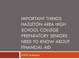 HAHS Guidance