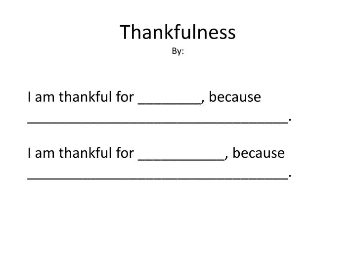 thankfulness by