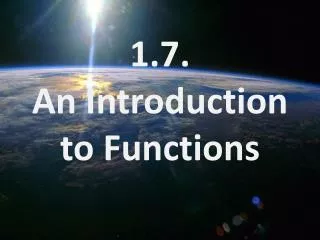 1.7. An Introduction to Functions