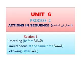 UNIT 6 PROCESS 2 ACTIONS IN SEQUENCE ( ????? ?? ???????? )
