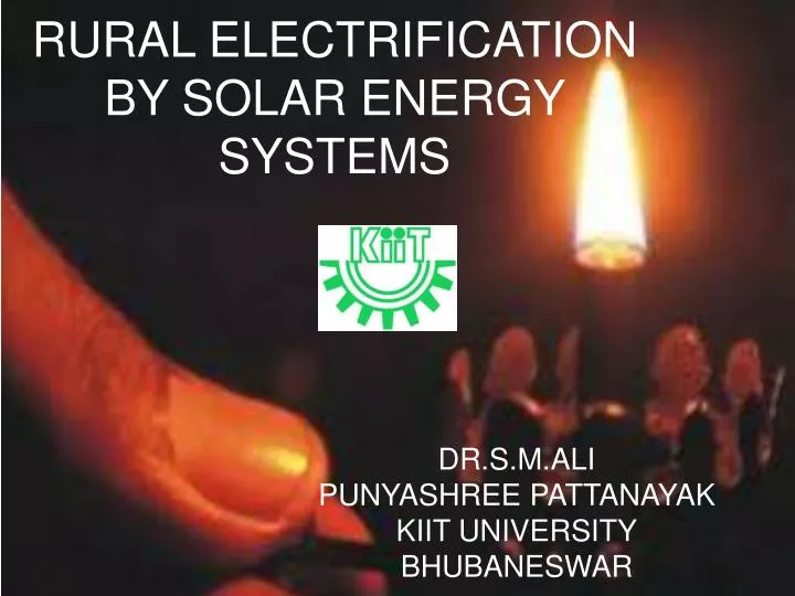 rural electrification by solar energy systems