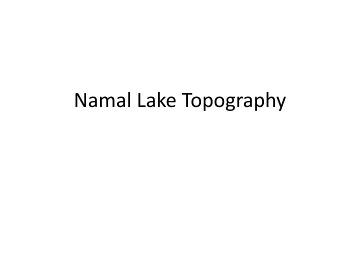 namal lake topography