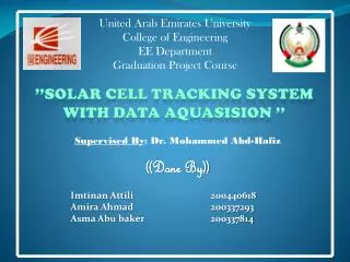 United Arab Emirates University College of Engineering EE Department Graduation Project Course