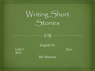 Writing Short Stories