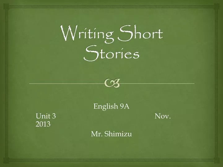 writing short stories