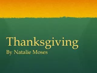Thanksgiving By Natalie Moses