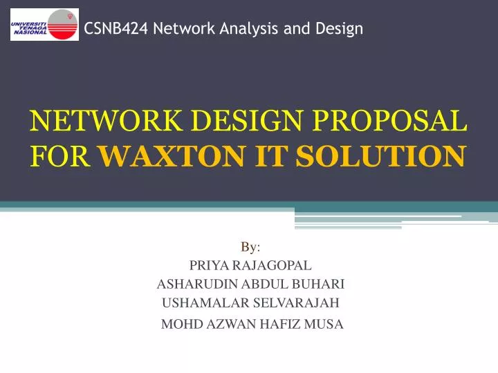 csnb424 network analysis and design