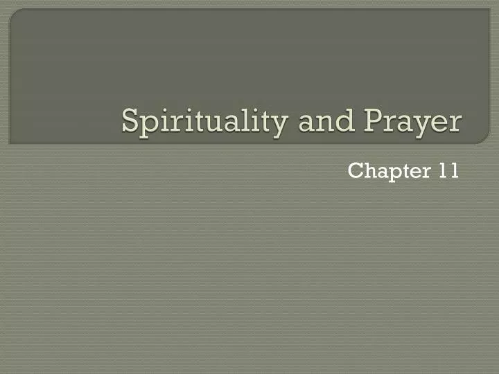 spirituality and prayer