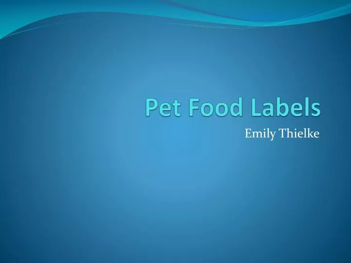 pet food labels