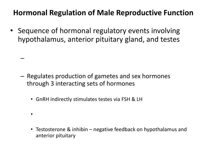 hormonal regulation of male reproductive function