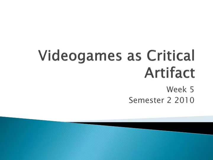videogames as critical artifact