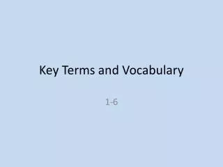 Key Terms and Vocabulary