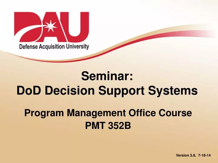 seminar dod decision support systems