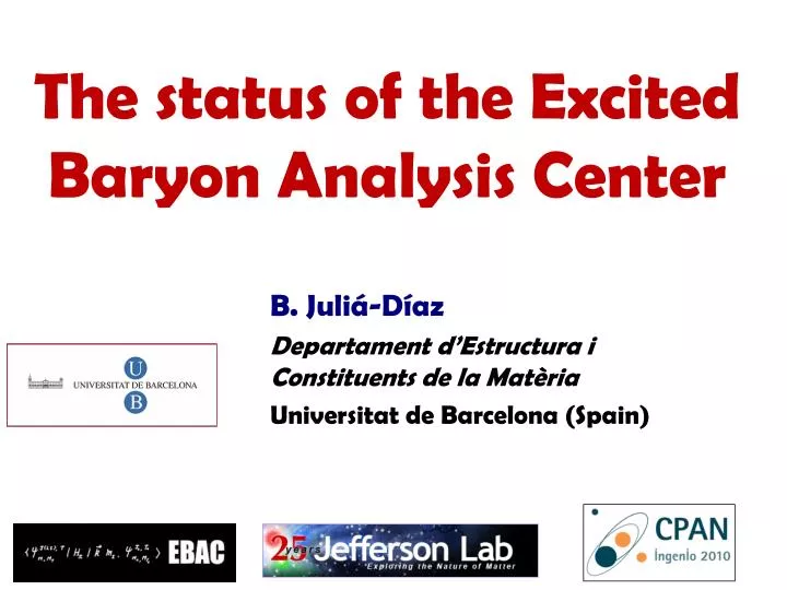 the status of the excited baryon analysis center