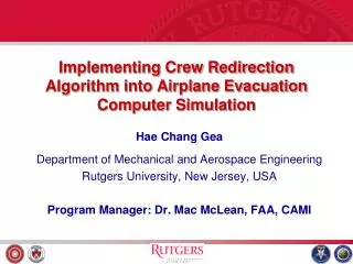 Implementing Crew Redirection Algorithm into Airplane Evacuation Computer Simulation
