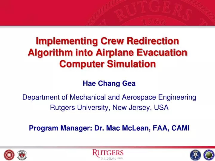 implementing crew redirection algorithm into airplane evacuation computer simulation
