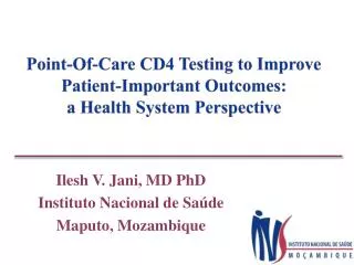 Point-Of-Care CD4 Testing to Improve Patient-Important Outcomes: a Health System Perspective