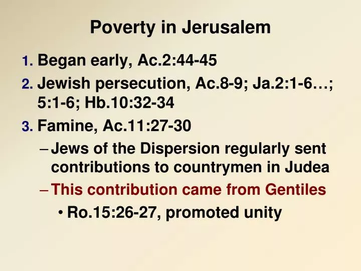 poverty in jerusalem