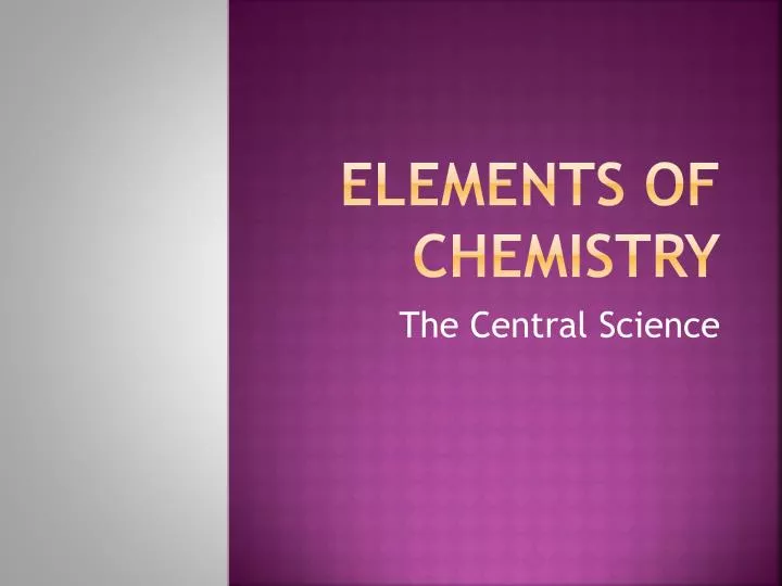 elements of chemistry