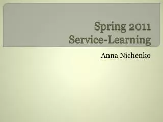Spring 2011 Service-Learning