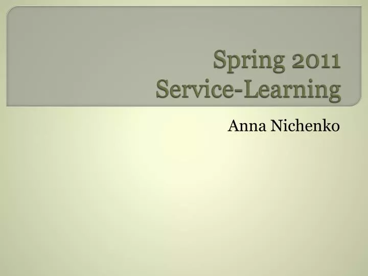 spring 2011 service learning