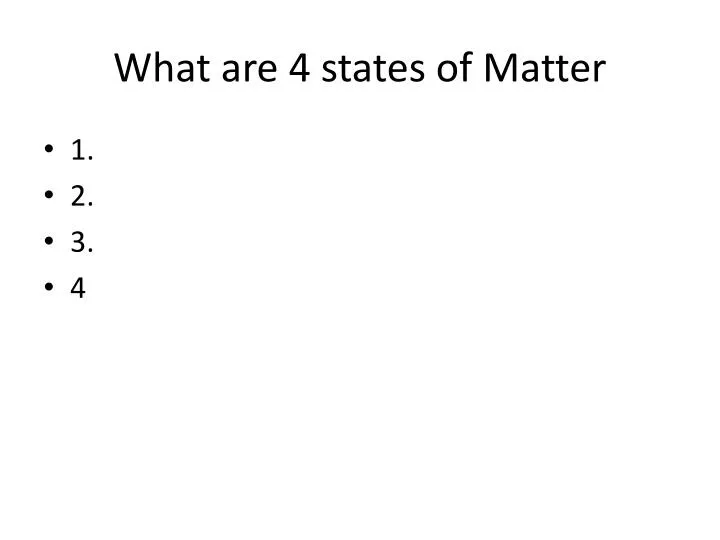 what are 4 states of matter